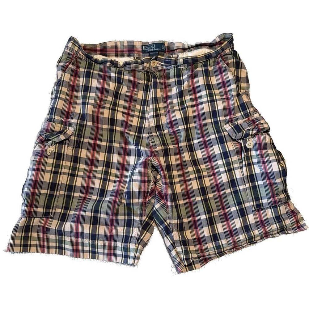 Polo Ralph Lauren Plaid Cotton Cargo Shorts Size 36